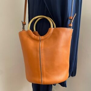 J Crew Bracelet bucket bag - Italian leather Cognac